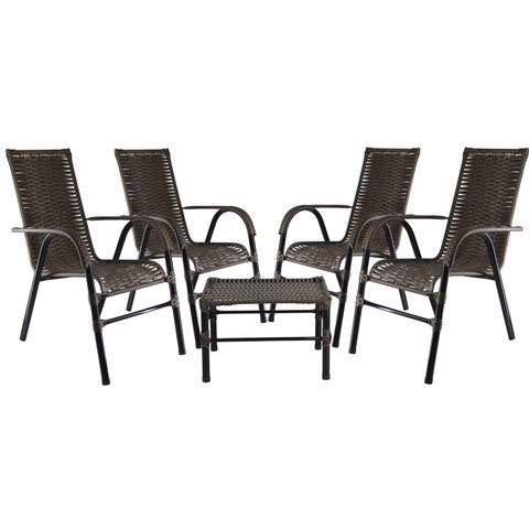Conjunto 4 Cadeiras  Bela E Mesa de centro para Área de lazer,churrasco e sala.