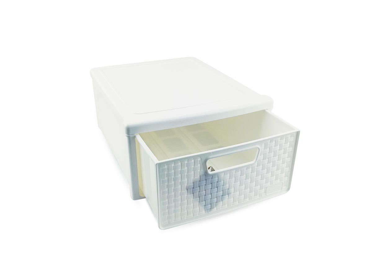 Kit 5 Gaveteiro Modular Empalhável Organizador Multiuso Rattan Plástico Resistente 1 Unidade Cor:Bra - 2