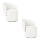 Ver imagem 1 de Poltrona Decorativa Orgânica Fixa para Sala Kit 2 Malu Bouclê Off White M11 - D’Rossi