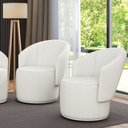 Ver imagem 2 de Poltrona Decorativa Orgânica Fixa para Sala Kit 2 Malu Bouclê Off White M11 - D’Rossi