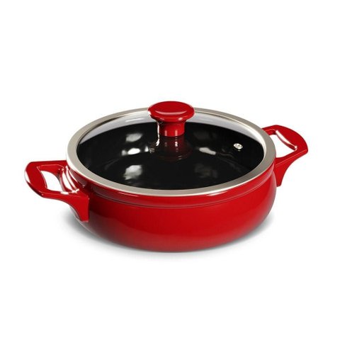 Frigideira Risoteira Pomodoro New Premier Cerâmica 2L Tampa Vidro Vermelho Ceraflame