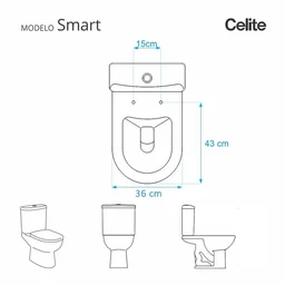 Assento Sanitário Poliéster Smart Branco para vaso Celite 1.6gpf 6lpf - 4 Assento Sanitário Poliéster Smart Branco para vaso Celite 1.6gpf 6lpf - 4