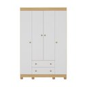 Ver imagem 7 de Guarda-roupa Infantil 122cm 4 Portas e 2 Gavetas Allegra Multimóveis Mp4443 Madeirado/branco