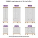Ver imagem 6 de Guarda-roupa Infantil 122cm 4 Portas e 2 Gavetas Allegra Multimóveis Mp4443 Madeirado/branco