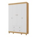 Ver imagem 2 de Guarda-roupa Infantil 122cm 4 Portas e 2 Gavetas Allegra Multimóveis Mp4443 Madeirado/branco