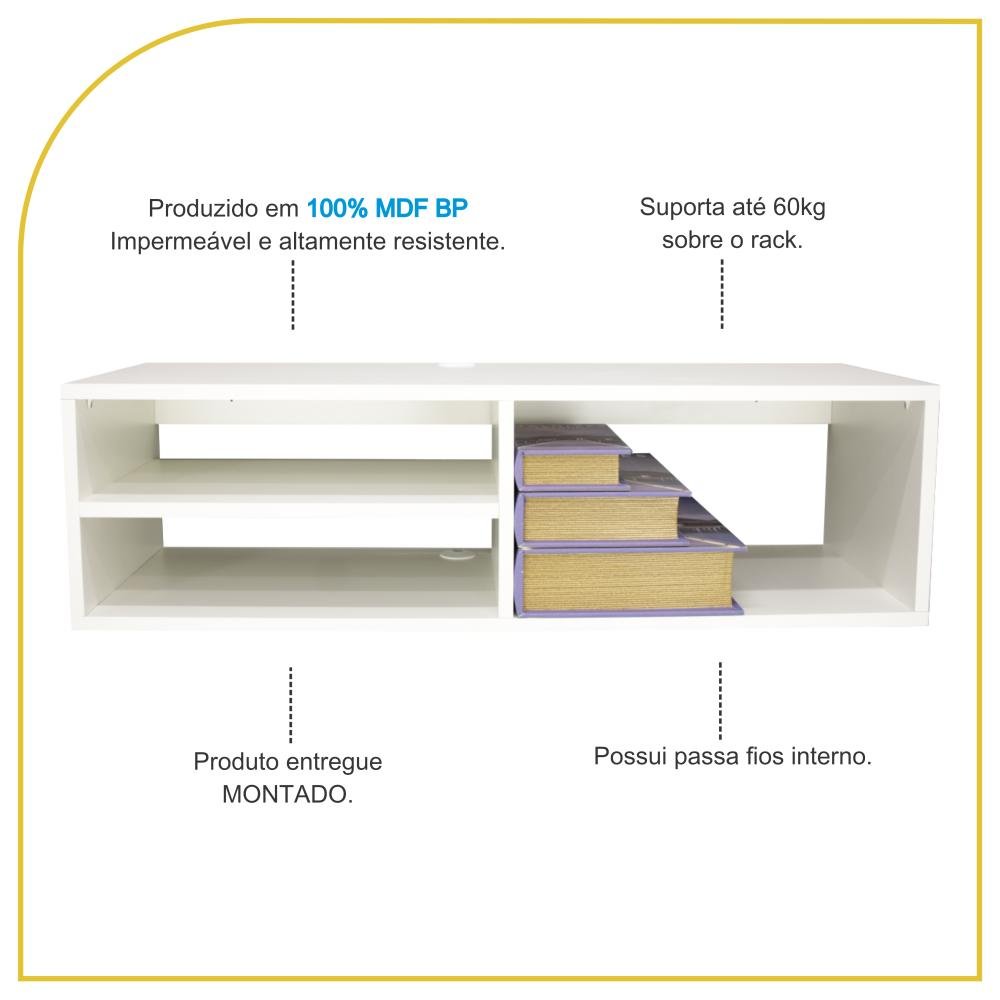 Rack Suspenso para Tv/dvd/vídeo Game, com Nicho 100% Mdf - 4