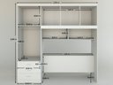 Ver imagem 3 de Guarda Roupa de Casal Branco Com Cabeceira Baú Interno + Base Cama Box de Casal + C