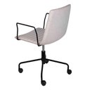 Ver imagem 3 de Cadeira Escritório Giratória Baixa Lima Or Design Tecido Bouclé Cinza Base Aço Preto Rodízio