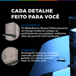 Bebedouro Industrial 100 Litros em Inox 220v Acqua Gelata 2 Torneiras Pre100 Purificador com Filtro - 4
