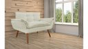 Ver imagem 3 de Namoradeira Decorativa Opala Suede Bege 2 Lugares Pés Madeira Mz Decor