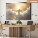 Ver imagem 1 de Quadro Decorativo Jesus sobre As Águas em Fúria Sala Quarto Casa Escritório