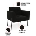 Ver imagem 6 de Poltrona Pé de Ferro Preto para Sala Elisa Suede D03 - D'Rossi Marisa