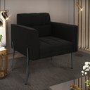 Ver imagem 2 de Poltrona Pé de Ferro Preto para Sala Elisa Suede D03 - D'Rossi Marisa