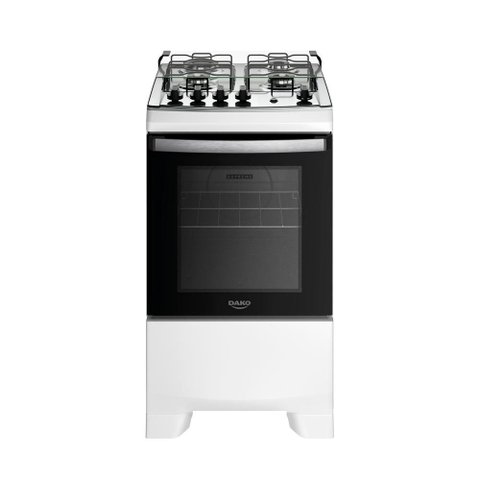 Fogão 4 Bocas Branco com Mesa Inox Dako Novo Supreme Bivolt