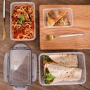 Ver imagem 2 de Jogo de Potes Herméticos Porta Mantimentos Quadrados 6 Peças:transparente