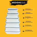 Ver mais imagens de Jogo de Potes Herméticos Porta Mantimentos Quadrados 6 Peças:transparente