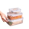Jogo de Potes Herméticos Porta Mantimentos Quadrados 6 Peças:transparente - 1