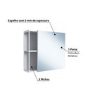 Ver imagem 3 de Armário para Banheiro Industrial com Espelho e 2 Nichos - Branco