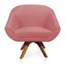 Ver imagem 7 de Kit 01 Namoradeira 02 Lugares e 02 Poltronas Giratória Giovana Suede Rosê Base Madeira Mm30 D'