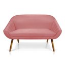 Ver imagem 4 de Kit 01 Namoradeira 02 Lugares e 02 Poltronas Giratória Giovana Suede Rosê Base Madeira Mm30 D'