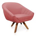 Ver imagem 5 de Kit 01 Namoradeira 02 Lugares e 02 Poltronas Giratória Giovana Suede Rosê Base Madeira Mm30 D'