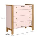 Ver imagem 3 de Comoda Infantil Flora 4 Gavetas Rosa Acetinado - Qmovi