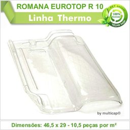 Telha PET Romana Eutorop R 10 390 Kit 8 Telha(s) - 2 Telha PET Romana Eutorop R 10 390 Kit 8 Telha(s) - 2