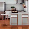 Kit 2 Banquetas Alta Bar Cozinha Balcão Industriais em Aço Dori Cobre Assento Suede Branco - 2