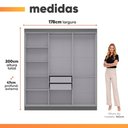 Ver imagem 3 de Guarda Roupas Casal 6 Portas 2 Gavetas Madrid