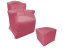 Ver imagem 1 de Poltrona Cadeira De Amamentação Com Balanço E Puff Manu Suede Rosa Mz Decor