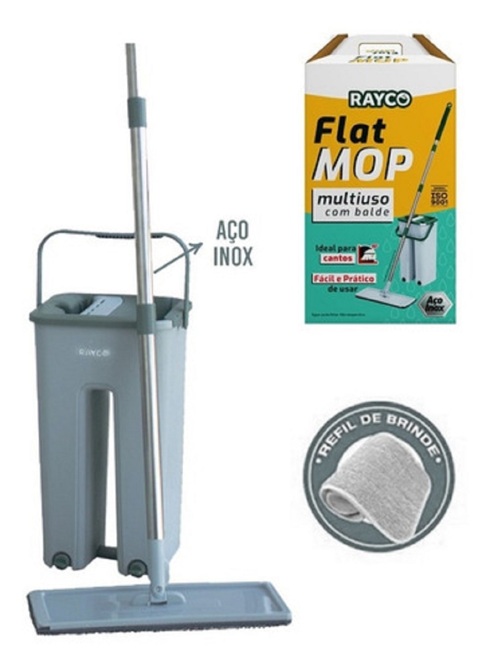 MOP LAVA E SECA FLAT MULTIUSO VERTICAL + REFIL EXTRA RAYCO é ruim? MOP LAVA E SECA FLAT MULTIUSO VERTICAL + REFIL EXTRA RAYCO é boa?