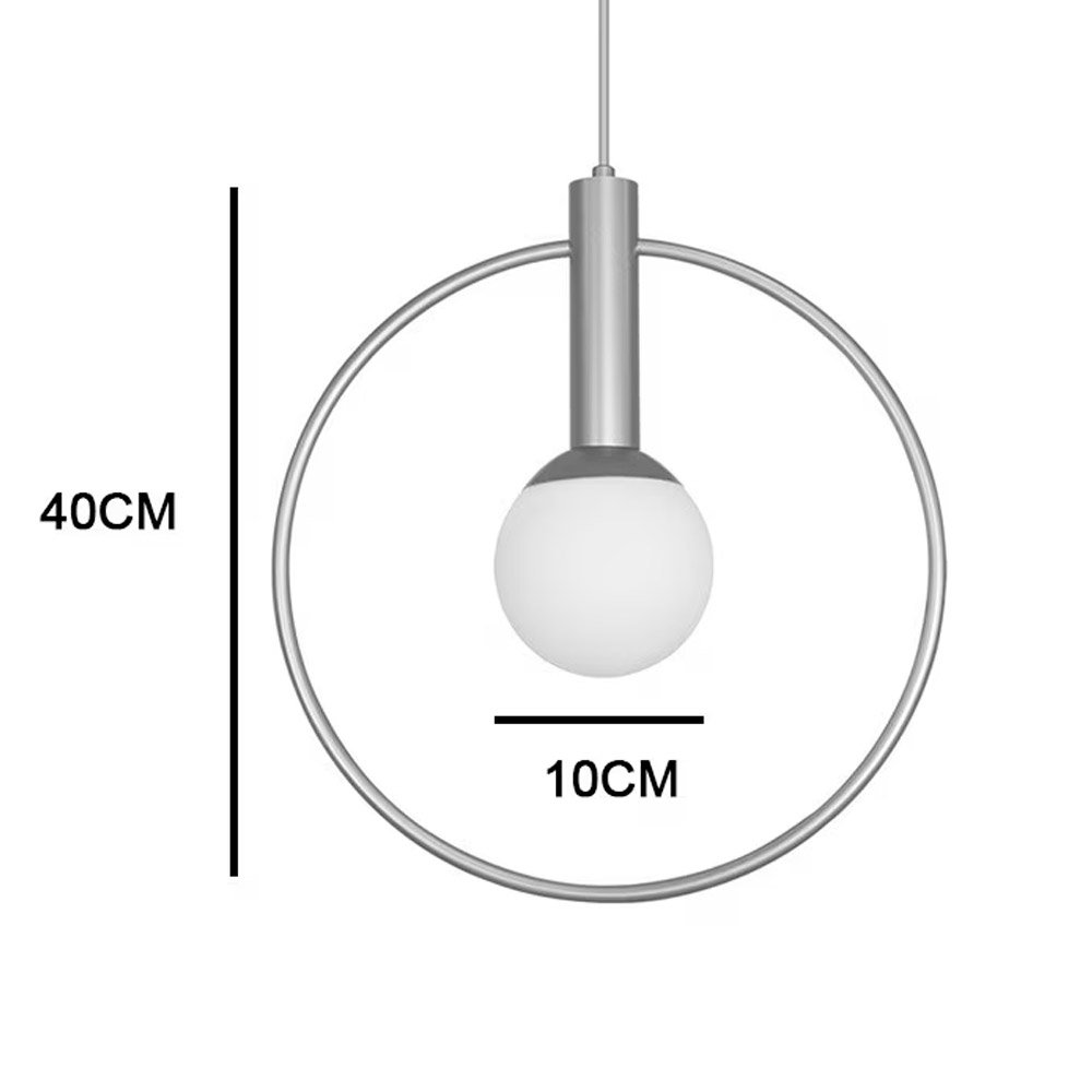 Pendente Circolo Redondo Ø36cm Alumínio e Vidro Itamonte 481 - 4