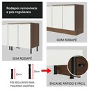 Ver imagem 3 de Kit com 2 Balcões de Cozinha Madesa Lux 4 Portas 3 Gavetas (Sem Tampo e Pia) Rustic/Branco Veludo