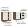 Kit com 2 Balcões de Cozinha Madesa Lux 4 Portas 3 Gavetas (Sem Tampo e Pia) Rustic/Branco Veludo - 9