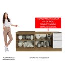 Ver mais imagens de Kit com 2 Balcões de Cozinha Madesa Lux 4 Portas 3 Gavetas (Sem Tampo e Pia) Rustic/Branco Veludo