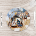 Ver imagem 1 de Capa para Sousplat 35cm Natal Presépio - sem Base - Kit com 6