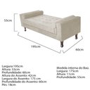 Ver imagem 5 de Recamier Baú Félix Solteiro 195 cm Suede - Doce Sonho Móveis ML/R1/FELIX/195/B/S Bege
