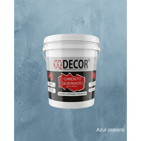 Cimento Queimado Azul Oceano para Parede 6kg - Cq Decor