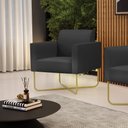 Ver imagem 2 de Poltrona Base X Industrial Dourado Marisa Corino D03 - D'Rossi