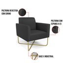 Ver imagem 6 de Poltrona Base X Industrial Dourado Marisa Corino D03 - D'Rossi