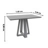 Mesa de Jantar Luna Tampo Retangular Off White 1,40 M com Base em Madeira - 3