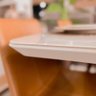 Mesa de Jantar Luna Tampo Retangular Off White 1,40 M com Base em Madeira - 7