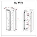 Ver imagem 3 de Armário para Escritório Alto 2 Portas de Vidro 3 Prateleiras MDP Branco Tecno Mobili
