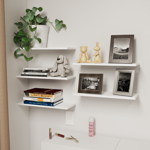 Kit 05 Prateleiras Suspensa Multiuso 50 C/ Suporte Invisível