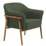 Poltrona Sala de Estar Luna Base Madeira Castanho Poliéster Verde Musgo - Nexta Casa - 1
