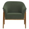 Poltrona Sala de Estar Luna Base Madeira Castanho Poliéster Verde Musgo - Nexta Casa - 6