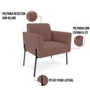 Ver mais imagens de Sofá Namoradeira e 2 Poltronas Pé de Ferro Preto Marisa Veludo