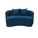 Ver imagem 3 de Sofá Decorativo Montreal 150cm Orgânico Bouclé Azul Marinho