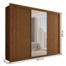 Guarda-roupa Casal Carol 3 Portas de Correr com Espelho 4 Gavetas Freijó - Panorama Móveis - 3