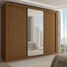 Guarda-roupa Casal Carol 3 Portas de Correr com Espelho 4 Gavetas Freijó - Panorama Móveis - 1